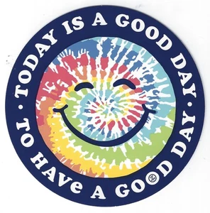 NEU LIFE IS GOOD AUFKLEBER STICKER 4" x 4"... TIE DYE SMILE HAVE A GOOD DAY!! - Bild 1 von 1
