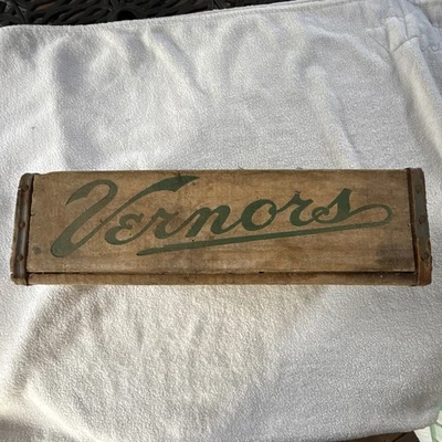 Caja/caja porta refrescos vintage Wood Vernors publicidad coleccionable Foto 1 de 4