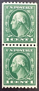 US 1914 Scott 441 Pair MNH Perf 10 Flat Plate Washington 1c - Picture 1 of 2