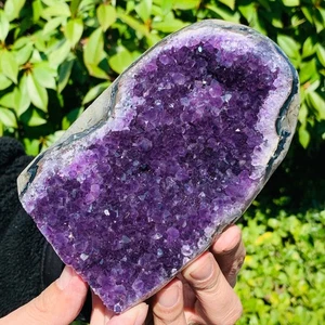 2.44LB Natural Amethyst Cluster Quartz Crystal Druzy Geode Stone Reiki Healing - Picture 1 of 13