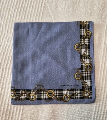 Armando Caruso 16 In. Dutch Blue Cotton Handkerchief NWOT - Image 1 of 3