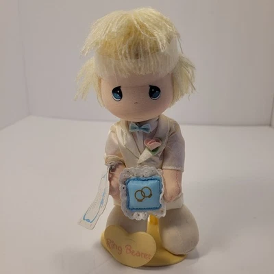 Precious Moments NWT 1990 Soft Ring Bearer Doll With Stand 9.5 " Tall - Image 1 of 4
