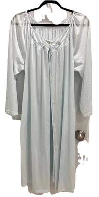 Camisón vintage de nailon con botones Sears azul bebé para mujer talla 16-18 pijama Foto 1 de 4