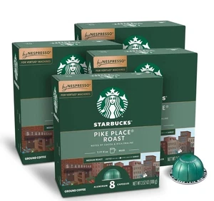 Starbucks by Nespresso Vertuo, Pike Place,32-count Coffee Pods, Brews 7.8 oz - Picture 1 of 1
