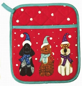 2 Topflappen  Ofenhandschuhe ULSTER WEAVERS FURRY CHRISTMAS Weihnachten NEU! - Bild 1 von 1