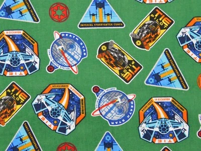 Tela de algodón por yarda Star Wars insignias imperiales corbata piloto estrella de la muerte 1 yarda Foto 1 de 2