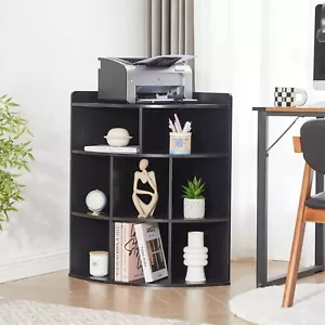 3-Tier Storage Corner Cabinet w/ Charing Station Triangle Wooden Storage Cabinet - Picture 1 of 38