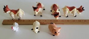 Vintage Playskool Li'l Playmates? Bauernhoftier Konvolut Huhn Kuh Schwein Lamm - Bild 1 von 8