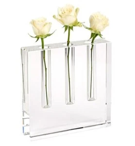 7 Clear Crystal Clear Square Table Vase - Picture 1 of 5