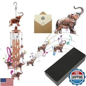Elephant Wind Chimes for Outside, Metal Windchimes Outdoors Clearance, Memori - Picture 1 of 5