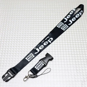 Jeep Black Car Neck Strap Lanyard Cellphone Key Chain Official Licensed - Picture 1 of 5