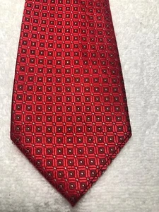 LAURANT BENNET MENS TIE RED WITH BURGUNDY AND GRAY 3.5 X 59 - Picture 1 of 4