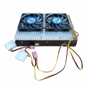 3,5 pouces disque dur en aluminium dissipateur de chaleur dissipateur de chaleur avec double ventilateur de refroidissement - Photo 1/5