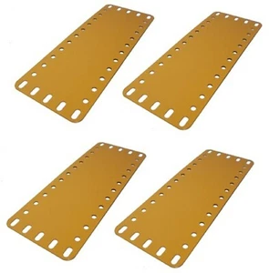 4 x Meccano Compatible Flexible Strip Plate 13x5 holes in UK yellow (195a) - Picture 1 of 1