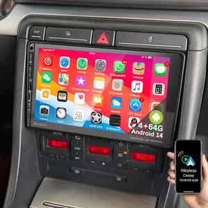 For Audi A4 2002-2008 Apple CarPlay Car Stereo Radio Android 14 WIFI GPS 4+64GB - Picture 1 of 14