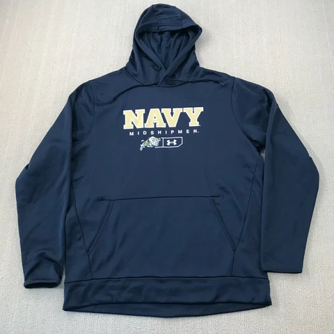 Navy Midshipmen Sweatshirt Hoodie Mens Extra Large Blue Under Armour Pullover Cover
