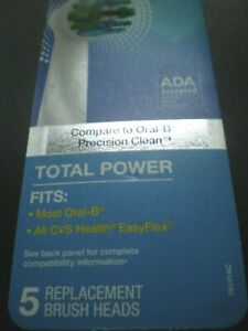 CVS Health Easy Flex Total Power Replacement Brush Heads 5 Pack Oral B New