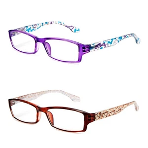 Gafas de lectura de color translúcido lector de varias impresiones marrón púrpura - Imagen 1 de 4