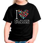 I love Excavator Operators colorful hearts T-shirt
