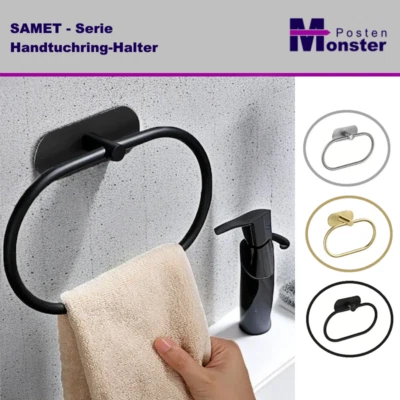 SAMET Serie Handtuchhalter Handtuchring Halter Selbstklebend Edelstahl - Bild 1 von 4