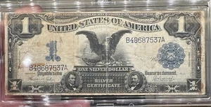 1899 BLACK EAGLE $1 Silver Certificate, See Photos For Condition, Hard Case - Picture 1 of 8