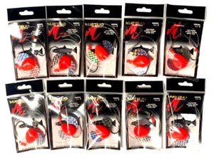10 PACKS Matzuo MRSRL-8 Salmon Steel Head Spin Rig Size 8 Hot Orange Prism Wings - Picture 1 of 20