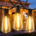 50FT Zewnętrzne lampy sznurkowe, lampy tarasowe z 26 nietłukącymi diodami LED Vintage Edi...