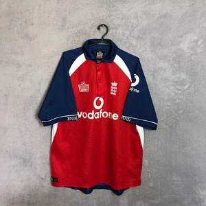 England Team Jersey Cricket Shirt RED Admiral Polyester Trikot Mens Size L - Picture 1 of 9