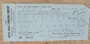 1905 Letterhead New York City Duryee House Furnishing Company - Picture 1 of 1