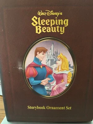 VINTAGE Disney SLEEPING BEAUTY MALIFICENT Storybook Christmas  Ornament Set  - Image 1 of 4