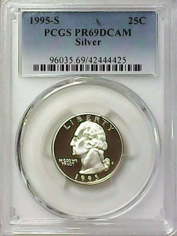 1995-S 25C Washington Quarter PCGS PR69DCAM 90% Silver 22lutw0505 Cover