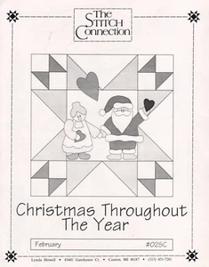Weihnachten das ganze Jahr, Februar Quilt Blockmuster, Stichverbindung - Bild 1 von 1