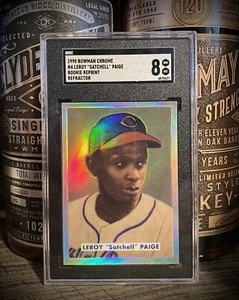 Satchel Paige SGC 8 NM-MINT 1998 Bowman Chrome Rookie Refractor POP 1 No Higher - Picture 1 of 3
