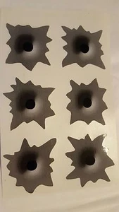 6 LARGE (small hole style) Bullet Hole Vinyl Sticker Graphic Decal Car Stickers - Bild 1 von 1