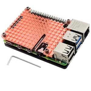 Thin Copper+Acrylic Heatsink Protective Passive Cooling Case For Raspberry Pi 4B - Afbeelding 1 van 12