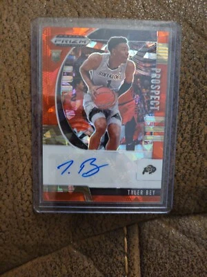 2020 PANINI PRIZM DRAFT PICKS PROSPECT TYLER BEY RED CRACKED ICE AUTOGRAPH RC - Image 1 of 2