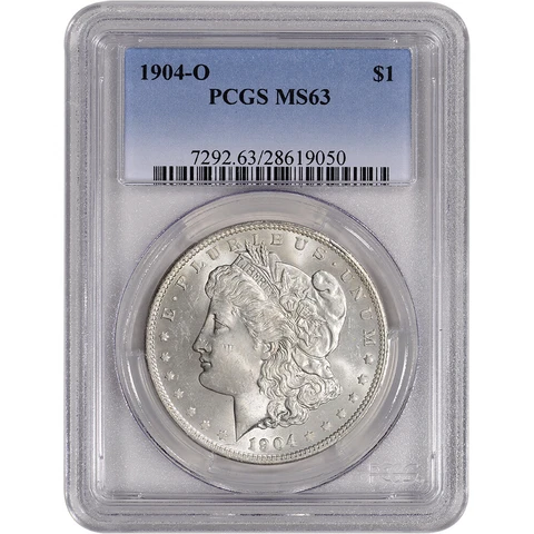1904 O US Morgan Silver Dollar $1 - PCGS MS63 Cover