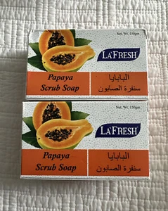 2 Pack Papaya Soap Scrub India Skin Clear Glow Natural Exfoliating Bars - Picture 1 of 2