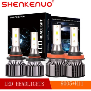 9005 H11 Combo LED Headlight Bulbs Conversion Kit High Low Beam 6000K Cool White - Picture 1 of 11