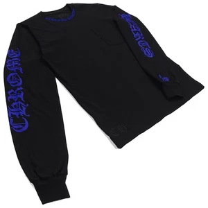 Chrome Hearts 1988 Black Long Sleeve Shirt with Blue Prints, Size Large - Picture 1 of 7