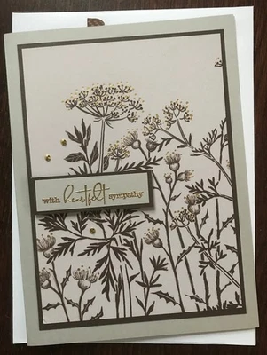 Handmade Greeting Card - with  heartfelt Sympathy, Funeral, Sympathy Card - Image 1 of 2