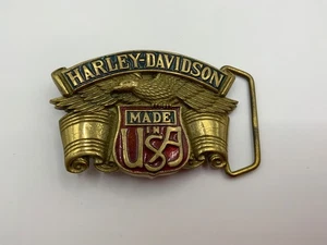 VINTAGE 1990 HARLEY DAVIDSON "MADE IN USA" MOTORRAD BARON GÜRTELSCHNALLE 🇺🇸🇺🇸 - Bild 1 von 4