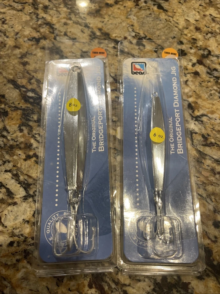 (2) Paquete de cuentas D53JR D4X3JR 6/8 oz plantillas de diamante señuelo Bridgeport de pesca de agua salada Foto 1 de 4