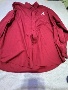 Alabama Crimson Tide Shirt Mens Large Long Sleeve Button Up Down Script A Logo - Picture 1 of 10