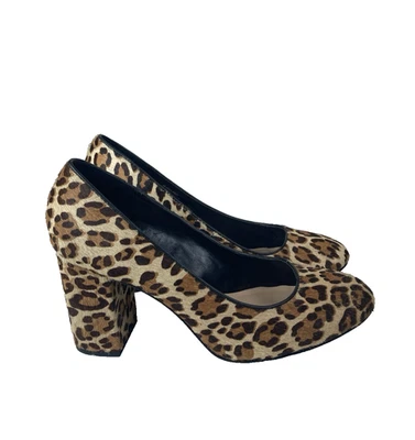 Bella Vita Nara Cuero Pelo de Poni Estampado de Leopardo Bloque Tacón Grueso Talla 9WW Foto 1 de 4