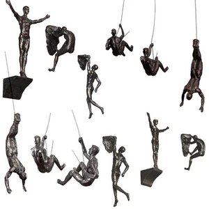 Creative Climbing Man Resin Wall Sculptures 3D Wall Art Decor - Picture 1 of 24