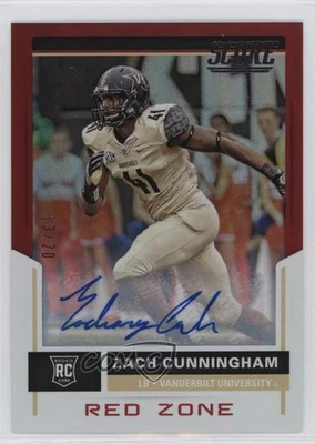2017 Score Rookie Signatures Red Zone /20 Zach Cunningham #344 Auto RC - Image 1 of 2