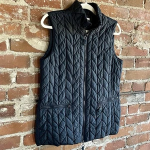 Coldwater Creek Vest Womens Small Black Puffer Vest Quilted Full Zip Sleeveless - Picture 1 of 13