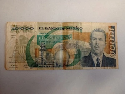 Mexico 10000 Pesos 1987 Series MH Circulated Banknote World Foreign Currency - Image 1 of 2