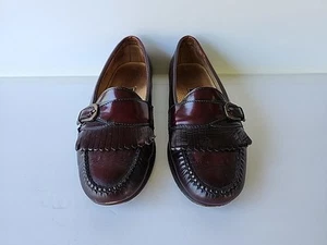 Vintage Cole Haan Schuhe Herren 8 Mönchsriemen Cognac Leder Halbschuhe Amerikanisch Handgenäht - Bild 1 von 12
